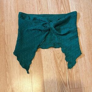 Elegant Green Textured Crop Top